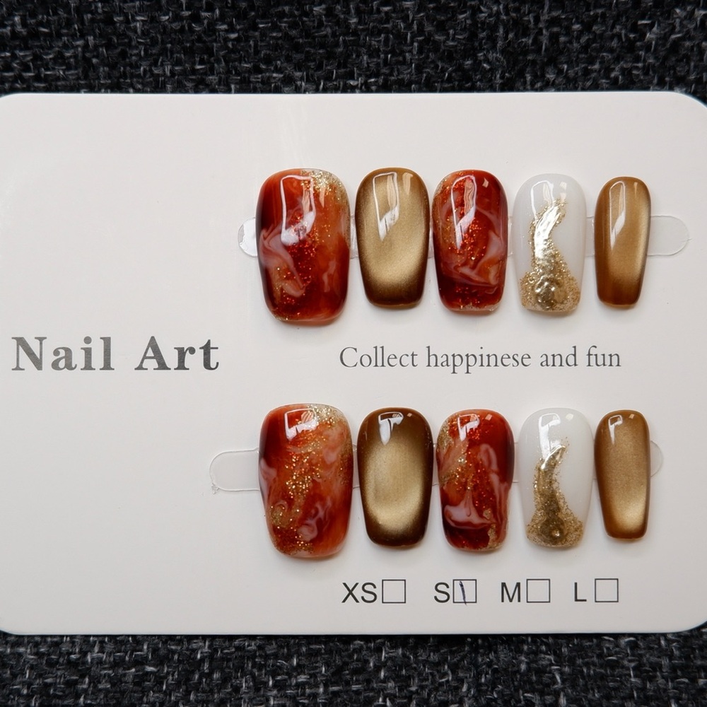 Elegant Red and Gold Nail Art Set